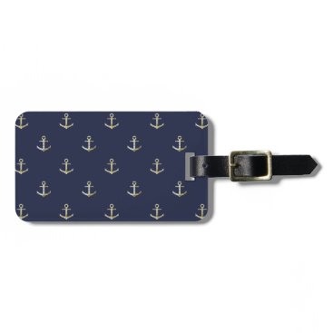 Navy blue nautical anchor bag tag Navy blue nautical anchor bag tag