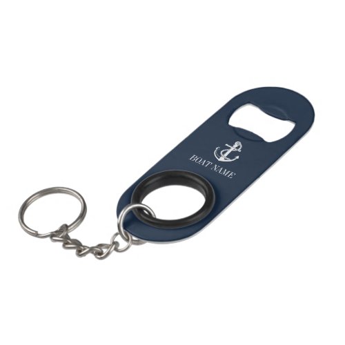 Navy Blue Nautical Anchor Boat Name Keychain Bottl Keychain Bottle Opener