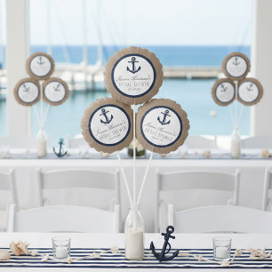 Navy Blue Nautical Anchor Bridal Shower Balloon