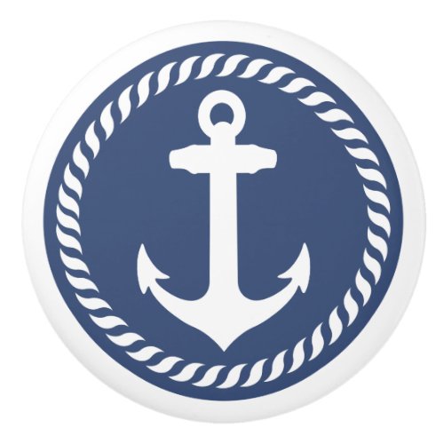 Navy Blue Nautical Anchor Drawer Knob