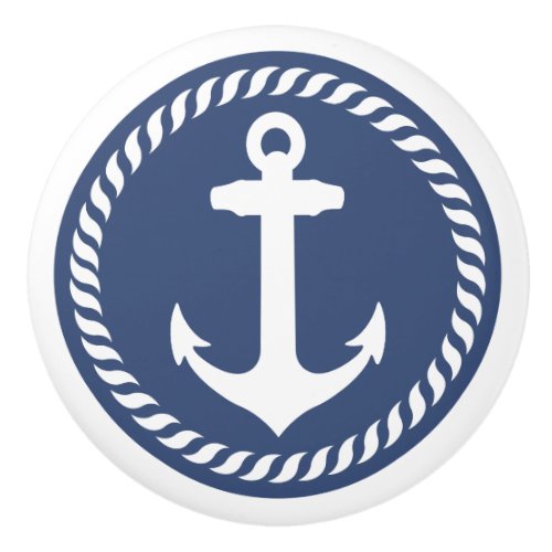 Kitchen And Dining 5 Navy Blue Nautical Anchor Drawer Knob