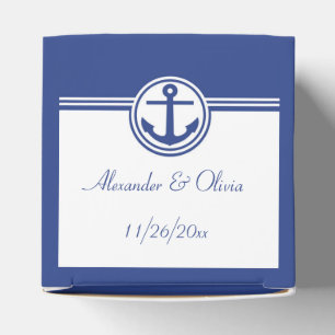 Navy Blue Nautical Anchor Favor Boxes