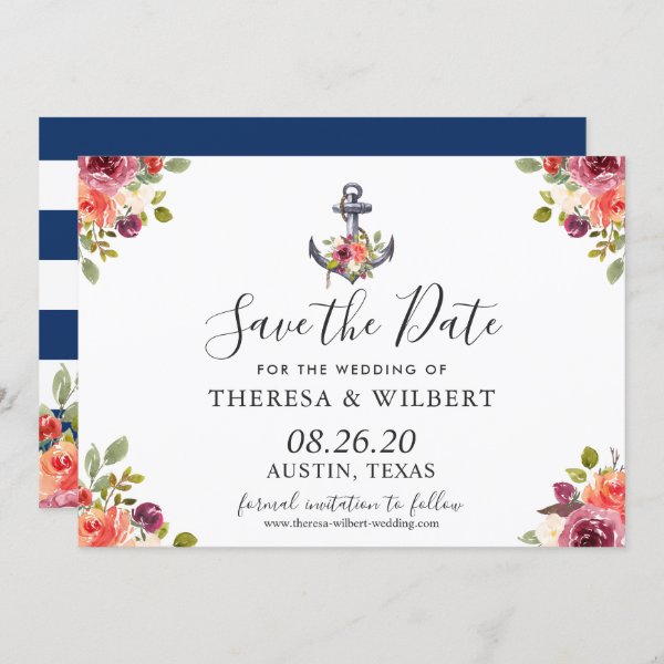 256251543045052078 Navy Blue Nautical Anchor Floral Save the Date