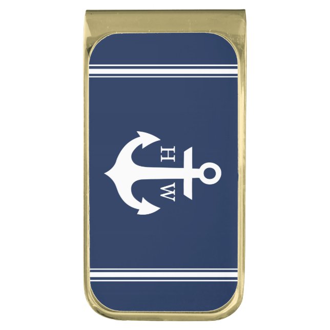 Antique Silver Anchor Money Clip, Nautical Art Deco Gift  Detailed Nautical Anchor Money Clip display picture 1