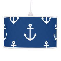 Navy Blue Nautical Anchor Pattern Hanging Lamp