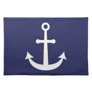 Navy Blue Nautical Anchor Placemat