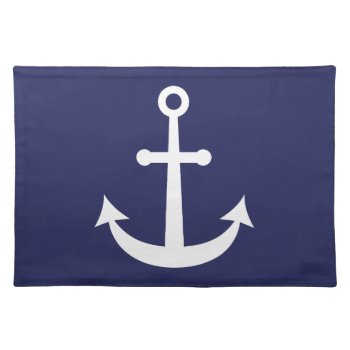 Navy Blue Nautical Anchor Placemat by cranberrydesign at Zazzle