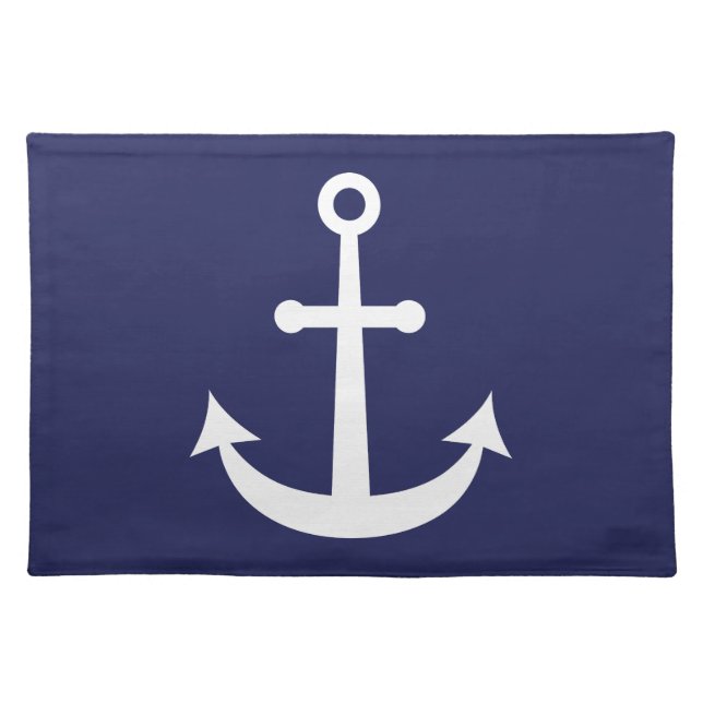 Navy Blue Nautical Anchor Placemat (Front)