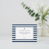 Navy Blue Nautical Baby Shower Diaper Raffle Enclosure Card (Standing Front)
