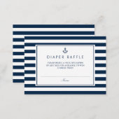 Navy Blue Nautical Baby Shower Diaper Raffle Enclosure Card (Front/Back)