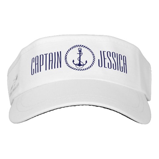 Navy Blue Nautical Boat Anchor & Blue Wreath Visor (Front)