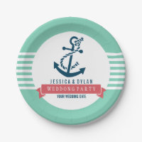 Navy Blue Nautical Boat Anchor White Stripes