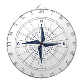 Navy Blue Nautical Compass Dart Board