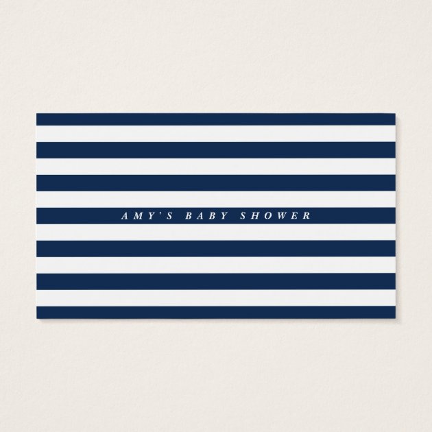 Navy Blue Nautical Diaper Raffle Baby Shower Game Business Card