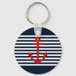 Navy Blue Nautical Keychain