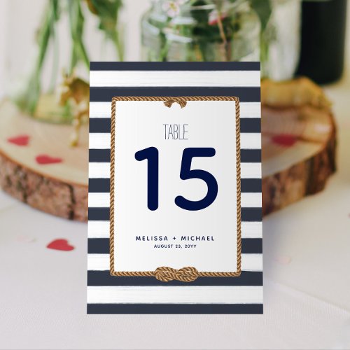 Navy Blue Nautical Knot Table Number 35x5