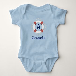 Navy Blue Nautical Lifesaver Monogram
