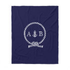 Navy Blue Nautical Rope and Anchor Monogrammed