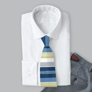 Navy Blue Nautical Stripes Neck Tie
