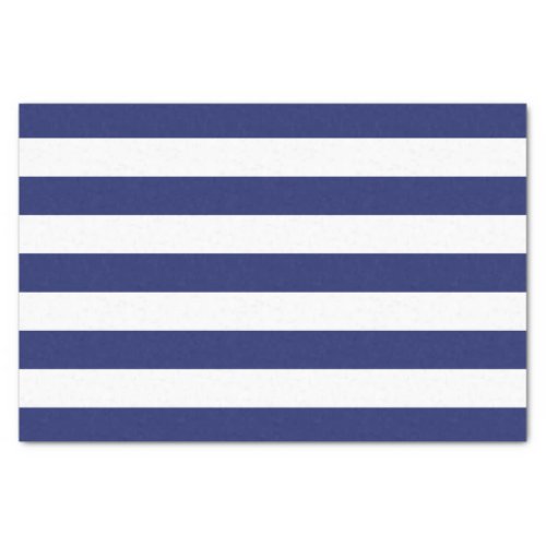 Navy Blue Nautical Stripes Tissue Paper