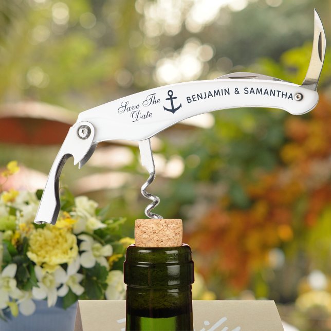 Navy Blue Nautical Wedding Save The Date Waiter's Corkscrew (Navy Blue Nautical Wedding Save The Date Waiter's Corkscrew
)