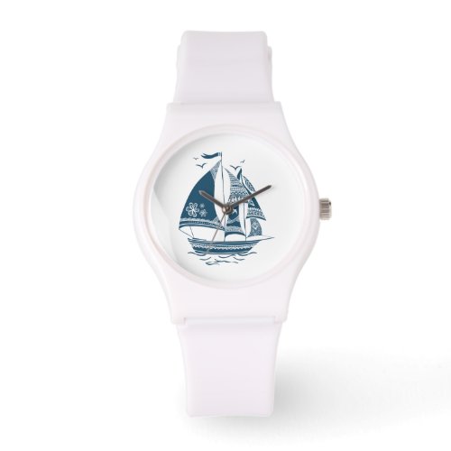 Navy_blue nautical wind sailing boat watch