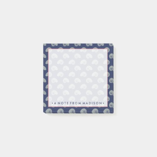 Navy Blue Nautilus Post_it Notes