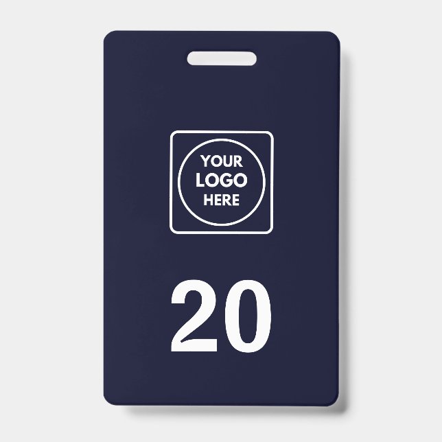 Navy Blue Number | Custom Hospitality Logo Design Badge (Front)