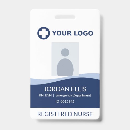 Navy Nurse Logo Photo ID Badge