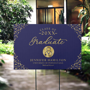 Navy Blue Nursing School Graduation Welcome Sign