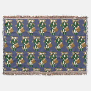 Navy Blue Nutcracker Christmas Throw Blanket