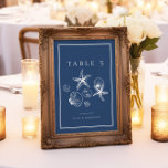 Navy Blue Ocean Sea Shell Wedding Table Numbers<br><div class="desc">Navy Blue Ocean Sea Shell Wedding Table Numbers - available as instant download!</div>