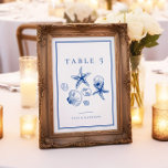 Navy Blue Ocean Sea Shell Wedding Table Numbers<br><div class="desc">Navy Blue Ocean Sea Shell Wedding Table Numbers - available as instant download!</div>