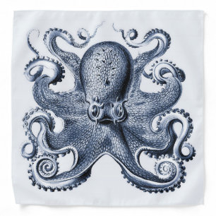 Navy Blue Octopus illustration by Ernst Haeckel Bandana