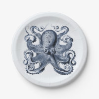 Navy Blue Octopus illustration by Ernst Haeckel