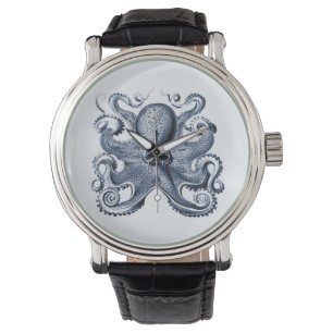 Navy Blue Octopus illustration by Ernst Haeckel Watch