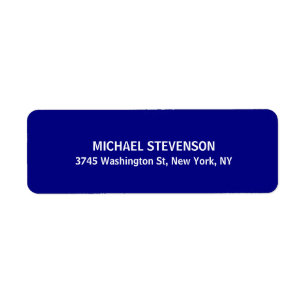 Navy Blue Old Fashion Classic Return Address Label