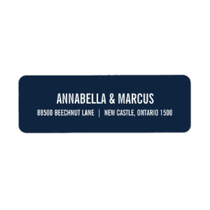 Navy Blue Old Fashion Typography Address Label