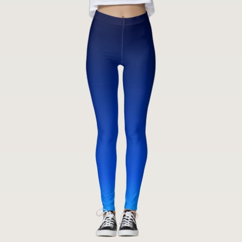 Navy blue ombre gradient leggings