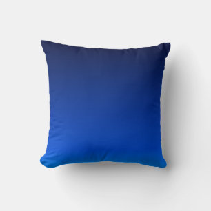 Navy blue ombre gradient throw pillow