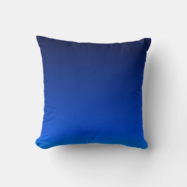 Navy blue ombre gradient throw pillow (Front)