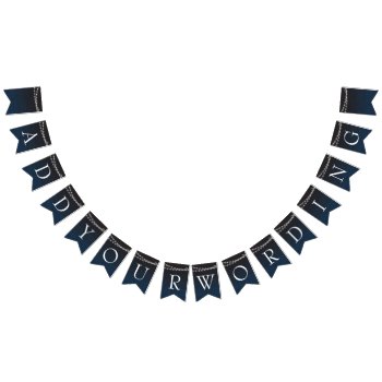 Navy Blue Ombre Lights Typography Wedding Bunting Flags by Truly_Uniquely at Zazzle
