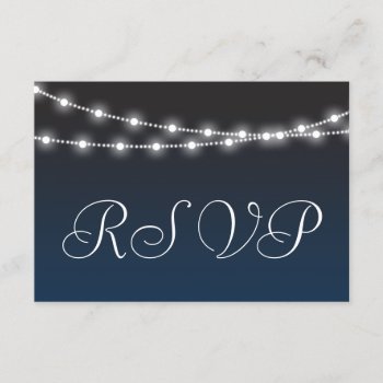 Navy Blue Ombre Night Lights Wedding Rsvp by Truly_Uniquely at Zazzle