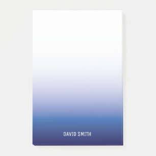 Navy Blue Ombre Personalized Name Post-it Notes