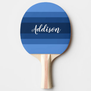 Navy Blue Ombre Stiped Custom Pillow Ping Pong Paddle