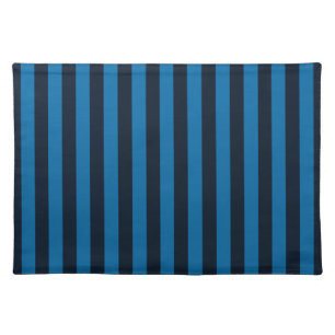 Navy Blue on Blue Vertical Stripes Decor Placemat