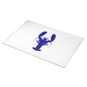 Navy Blue On White Coastal Decor Lobster Cloth Placemat