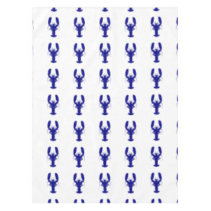 Navy Blue On White Coastal Decor Lobster Tablecloth