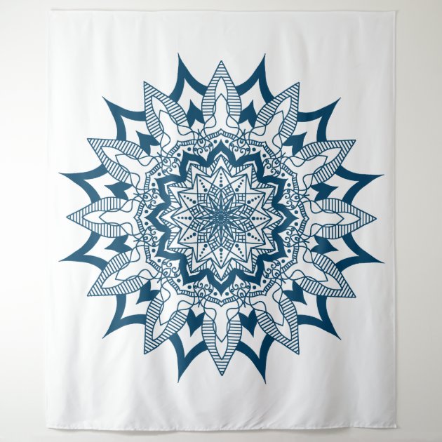 Navy and best sale white tapestry