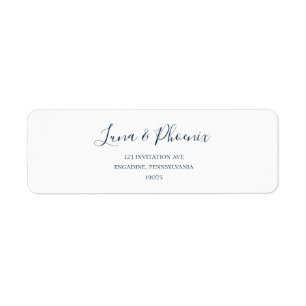 Navy Blue On White Return Address Label